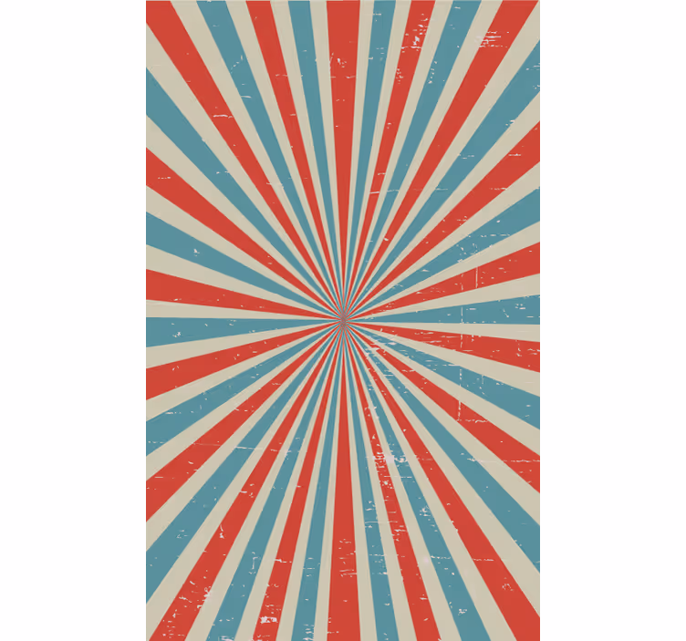 Blue and red retro pre-wash patter Rustic blind - TenStickers
