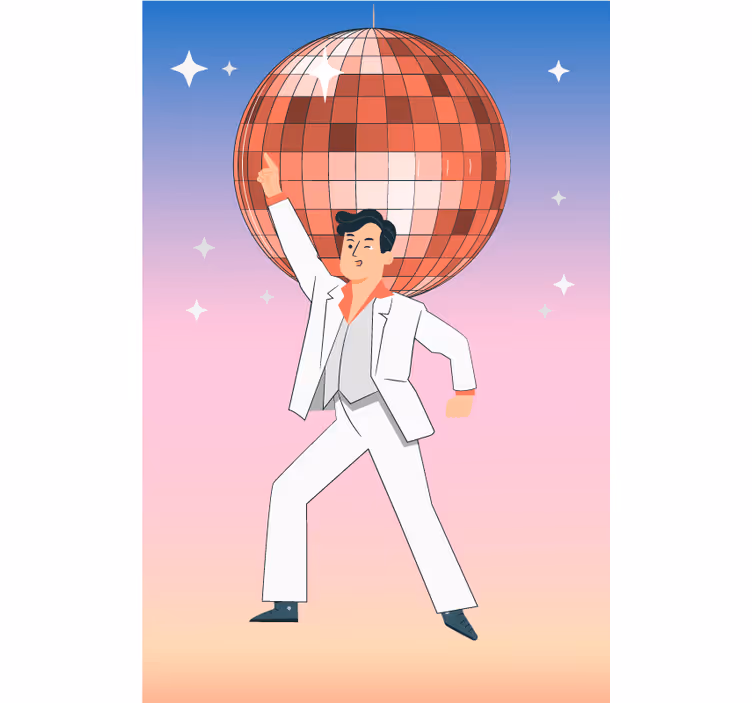 Disco ball with colors  Teenage blind - TenStickers
