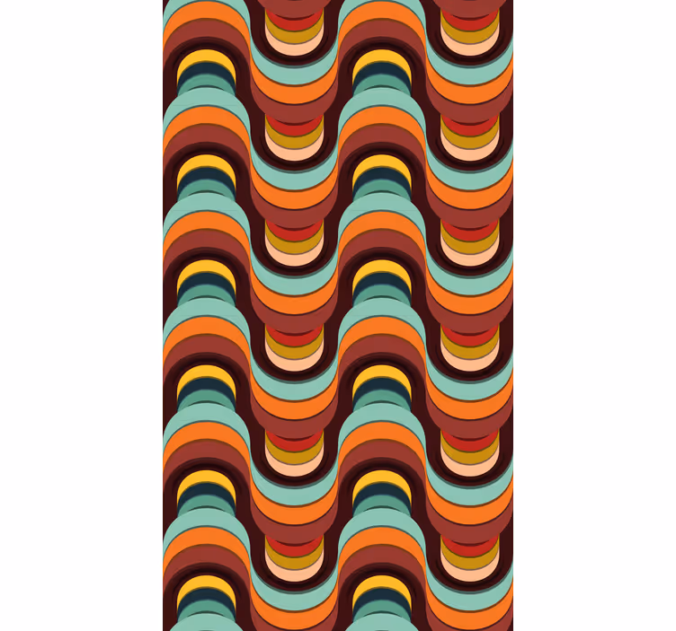 Retro roller blind with retro wave design - TenStickers