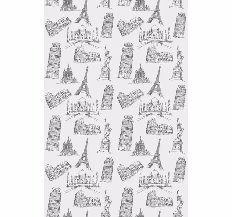 Most famous monuments More vintage roller blind - TenStickers