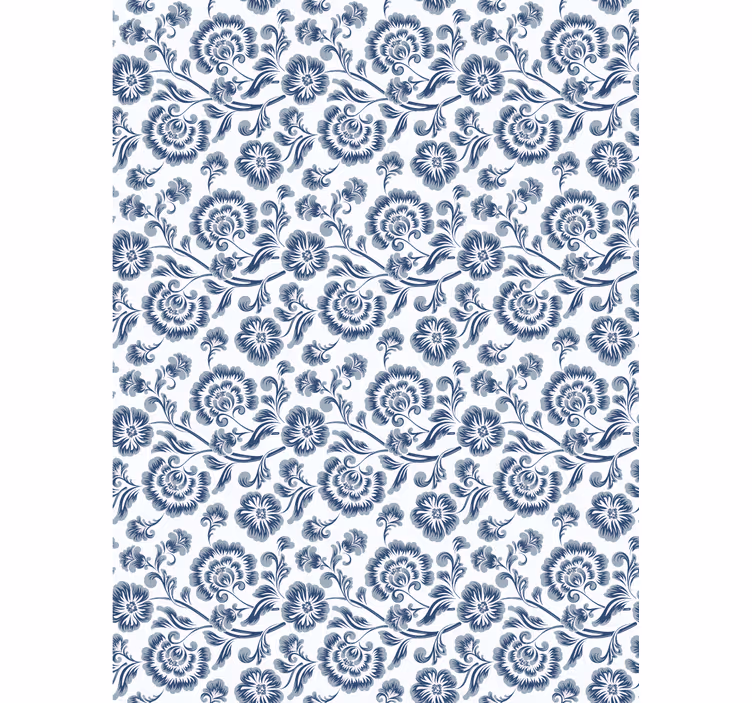 Blue ornamental Flowers and plant blind - TenStickers