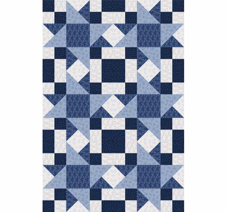 Patchwork blue star triangle More roller blind - TenStickers