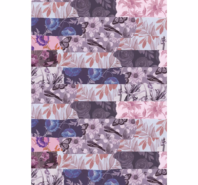 Floral collage Flower roller blind - TenStickers