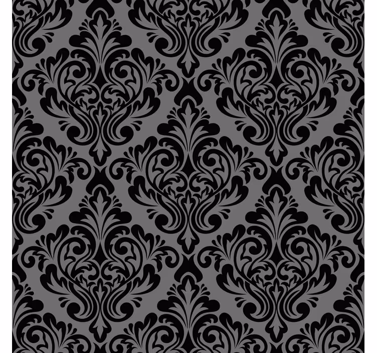 vintage black damask Living room blind - TenStickers