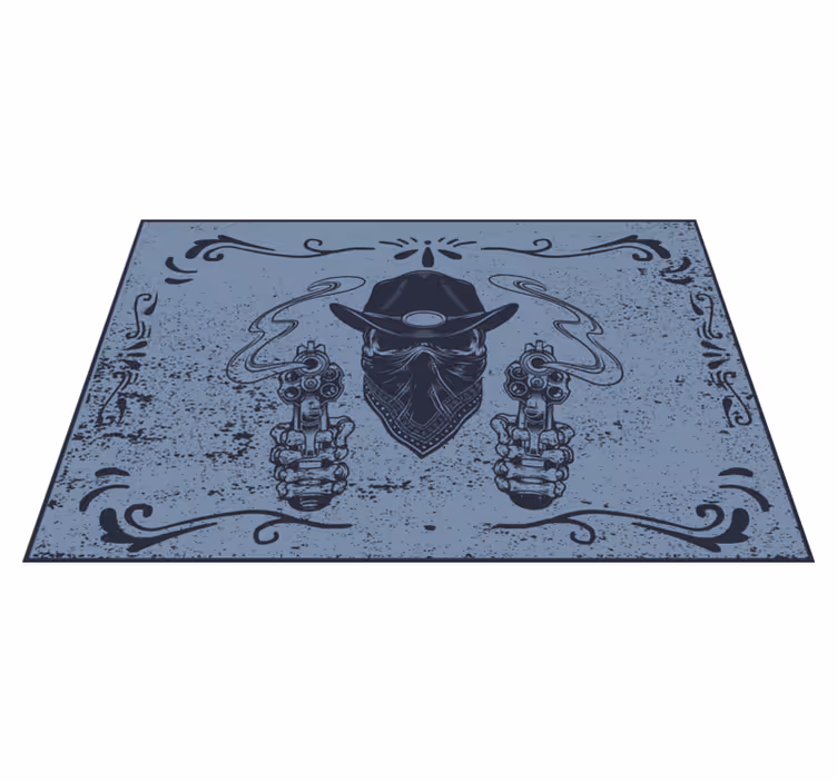 Cowboy skull and flock blue placemats - TenStickers