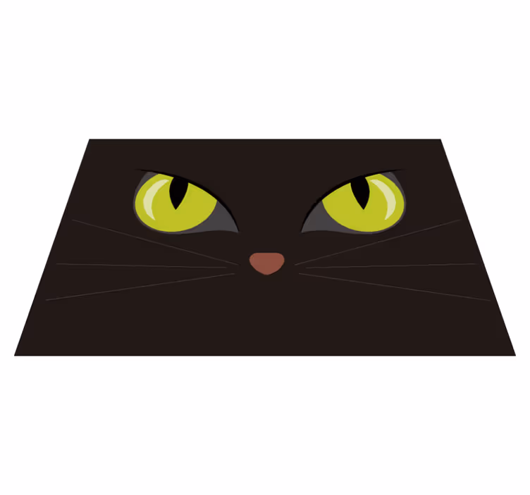 frightful black halloween cat placemats - TenStickers