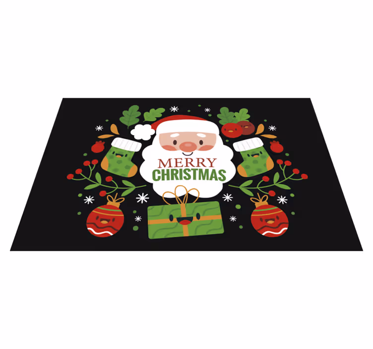 Christmas placemats with cheerful santa design - TenStickers