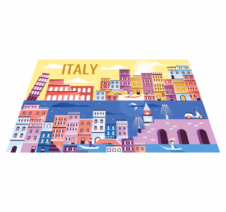 Personalisable placemats vibrant italian cityscape - TenStickers
