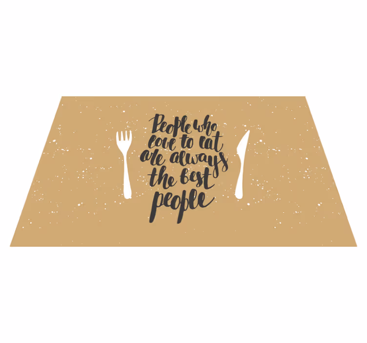 Placemats with quote forks and knives - TenStickers