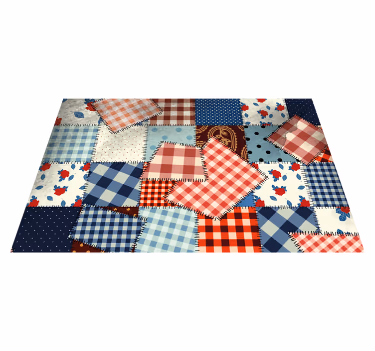 Textured placemats in patchwork fabric design - TenStickers