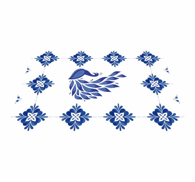Original placemats peacock floral design - TenStickers
