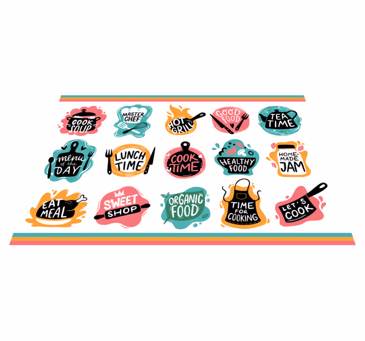 Cooking food kitchen badge logos home placemat - TenStickers
