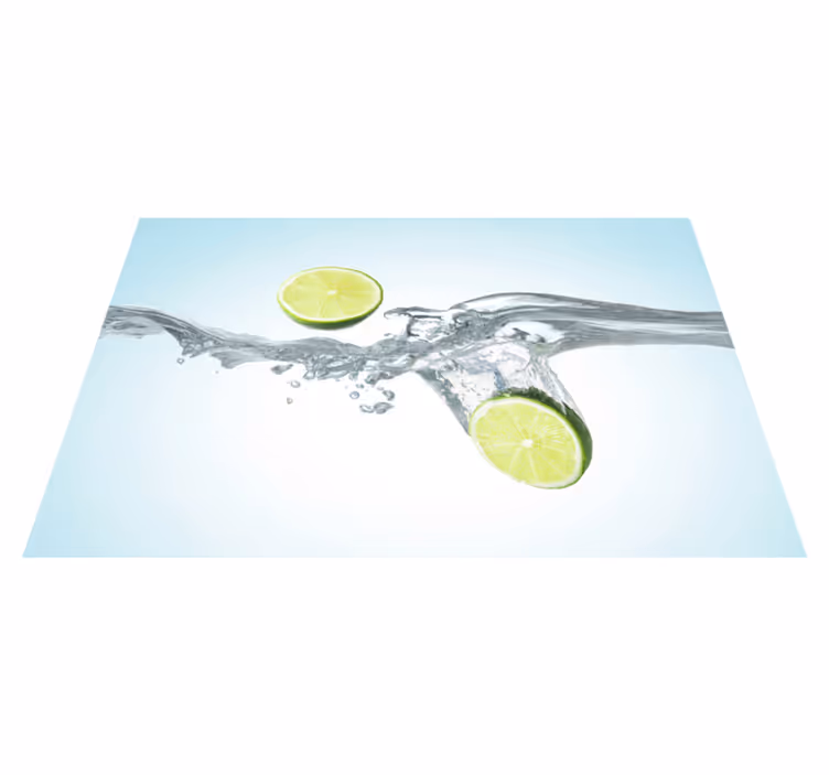 Textured placemats sliced lime splash - TenStickers