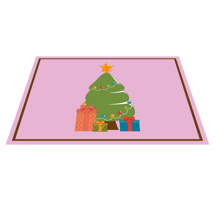Cartoon xmas tree with present placemats - TenStickers