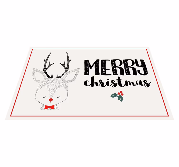 Christmas placemats with merry reindeer design - TenStickers