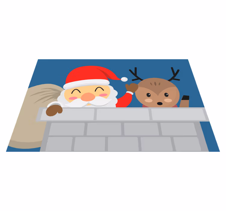 Christmas placemats santa claus and reindeer - TenStickers