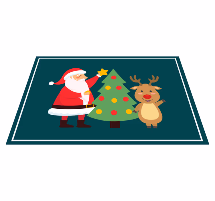 Christmas placemats santa and reindeer design - TenStickers