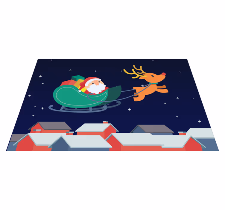 Christmas placemats santa's sleigh adventure - TenStickers