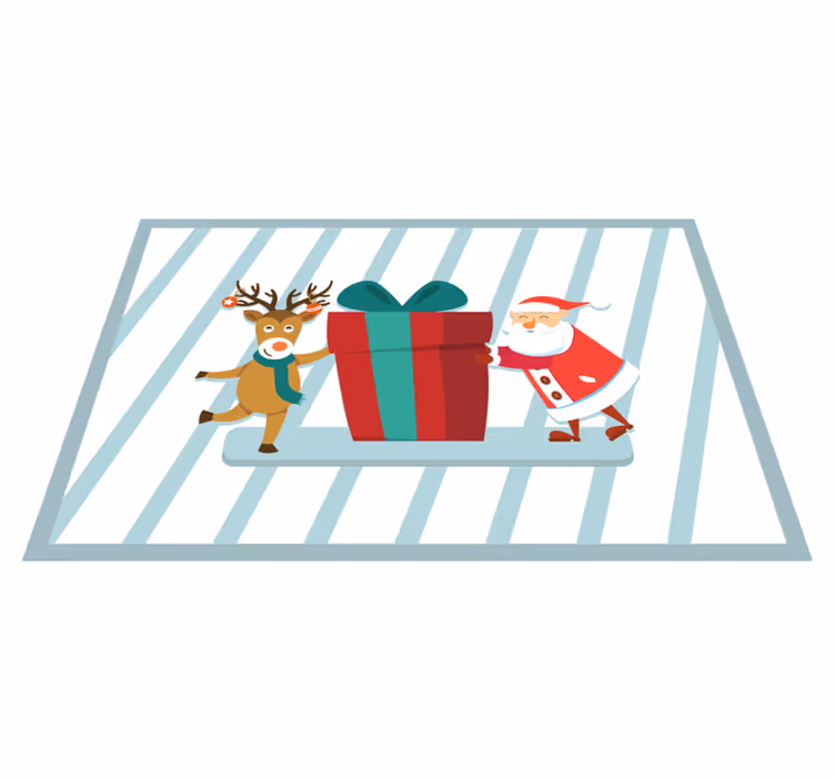 Christmas placemats santa and reindeer gift set - TenStickers