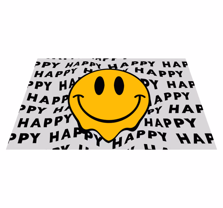Placemats with quote happy smiley face - TenStickers