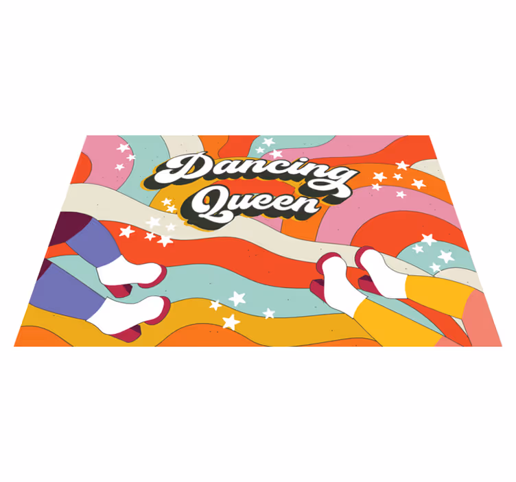 Placemat with quote cheerful footprints display - TenStickers