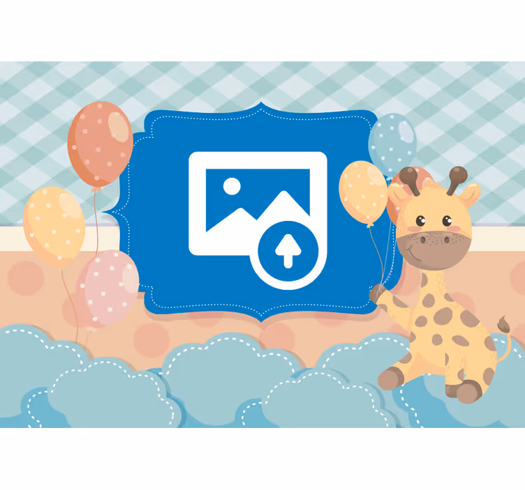 Newborn baby with giraffe Nursery Mural - TenStickers