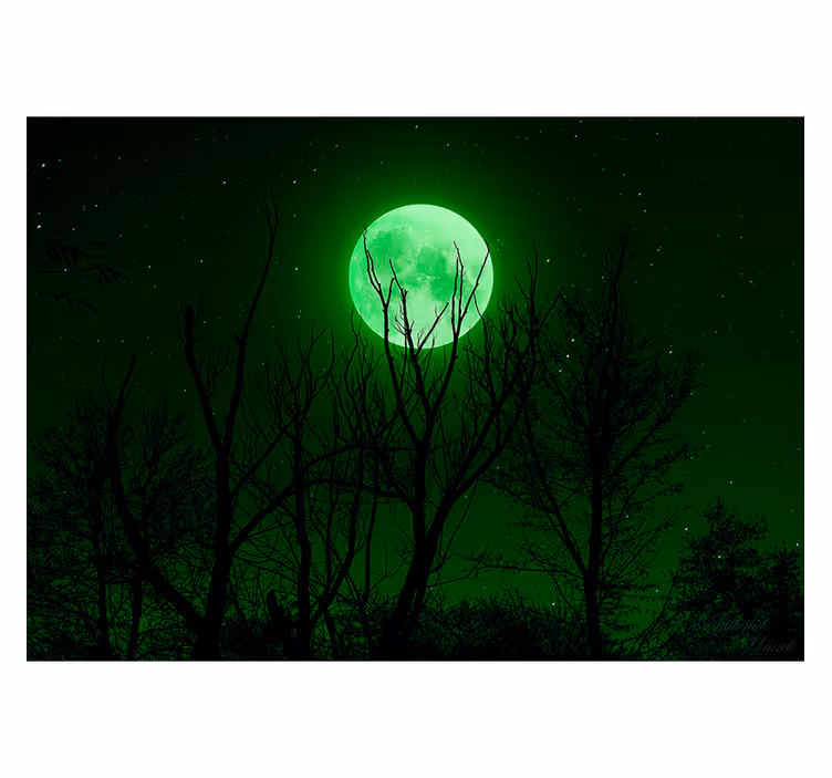 Green Moon nature wall mural - TenStickers