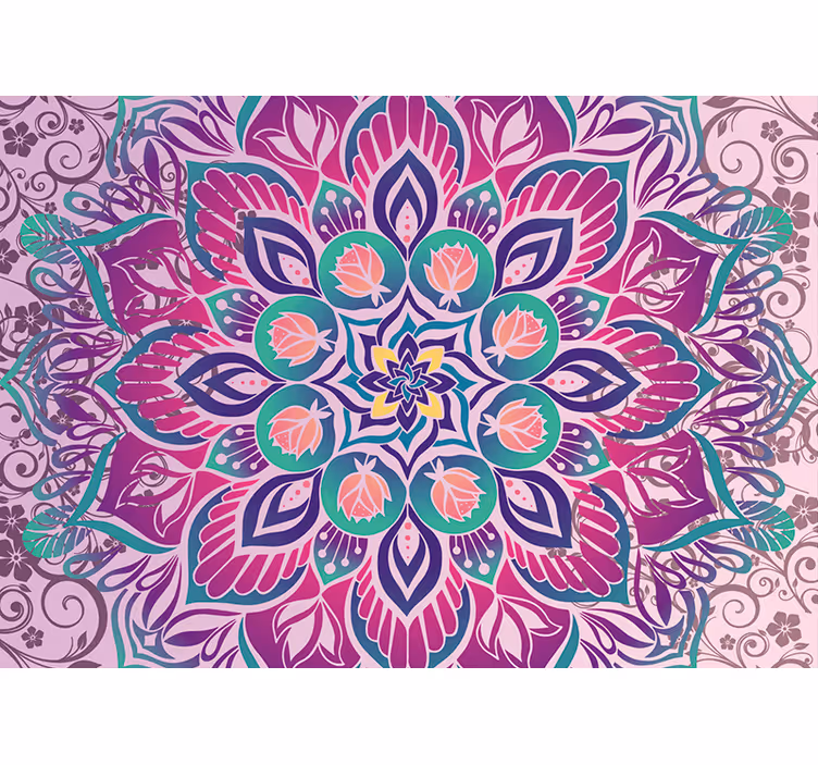 Purple mandala wall mural - TenStickers
