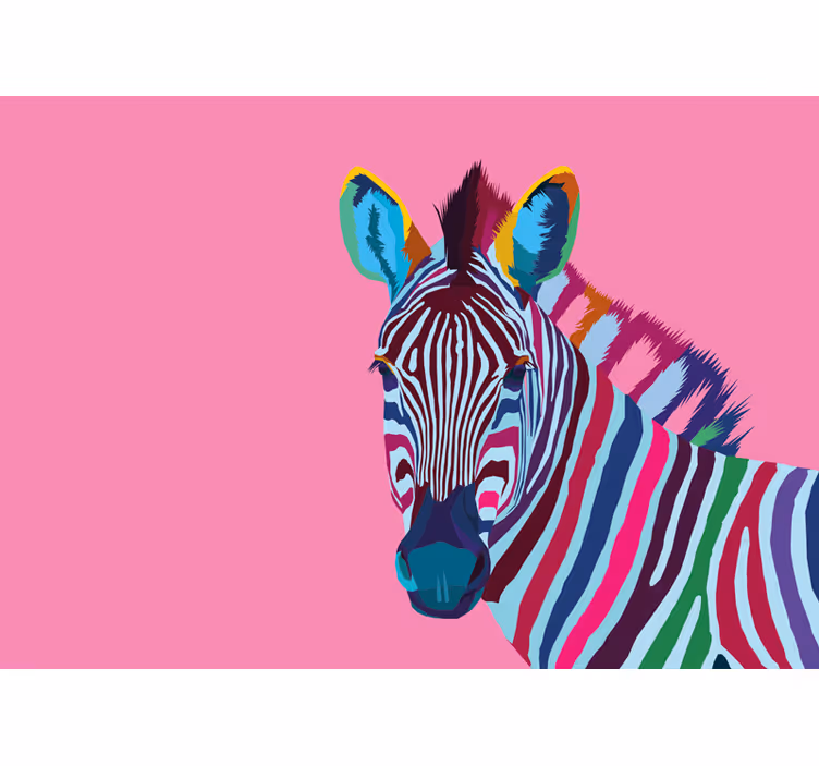 Zebra Pop Art animal wall mural - TenStickers