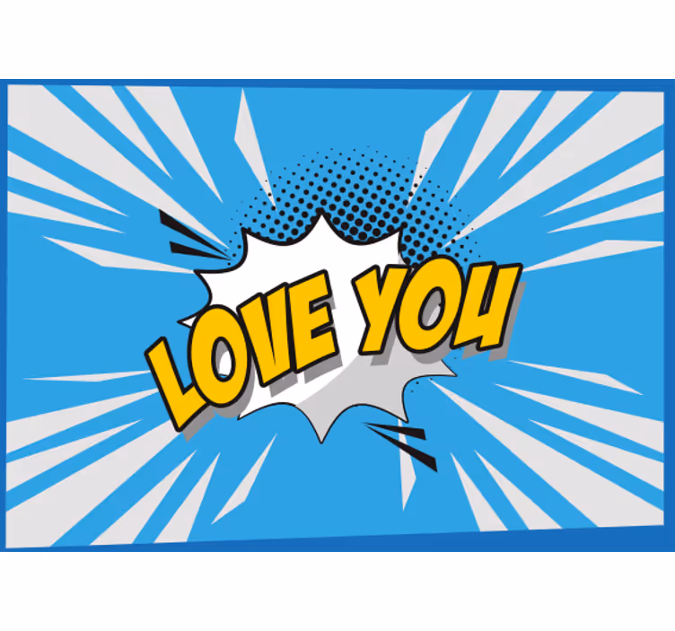Comic style caption romantic wallpaper photo - TenStickers