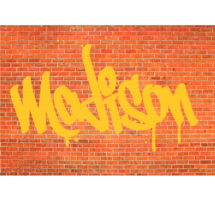 Kids name brick custom wall mural - TenStickers