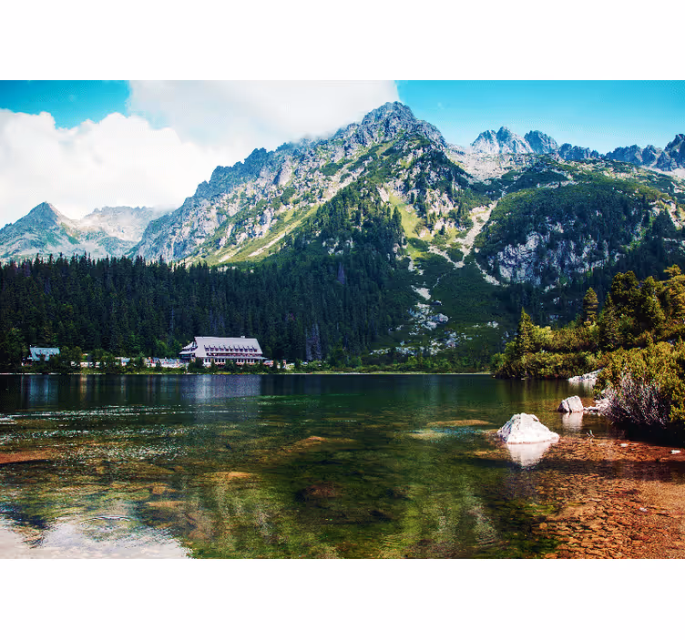 Polish Tatry Lake Mountain wall mural - TenStickers