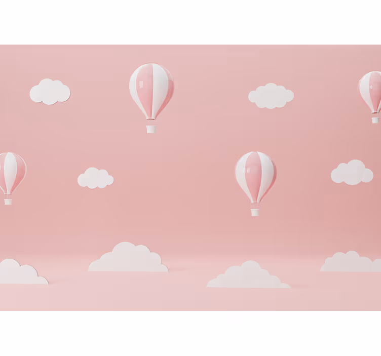 Balloons float up pink color Kids wall Murals - TenStickers
