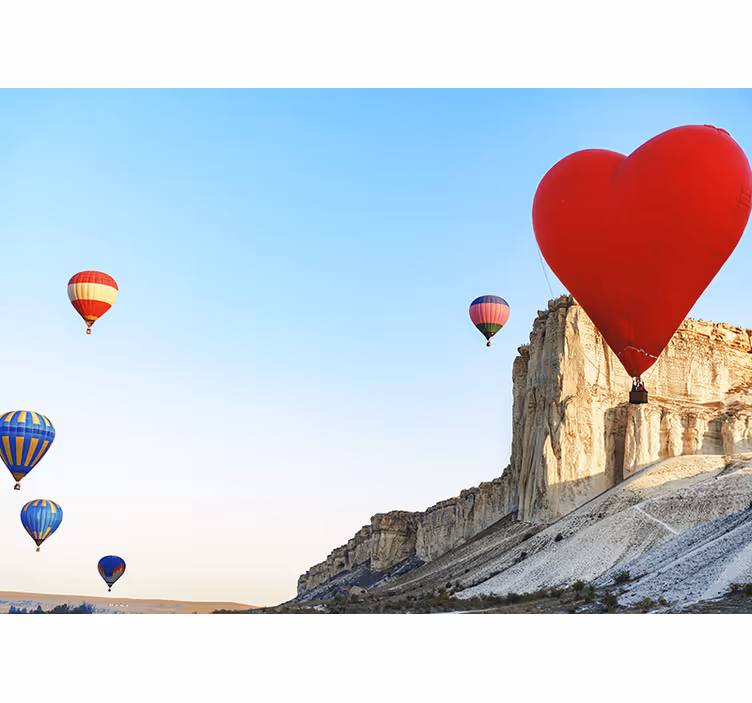 Heart hot air balloon Kids wall Murals - TenStickers