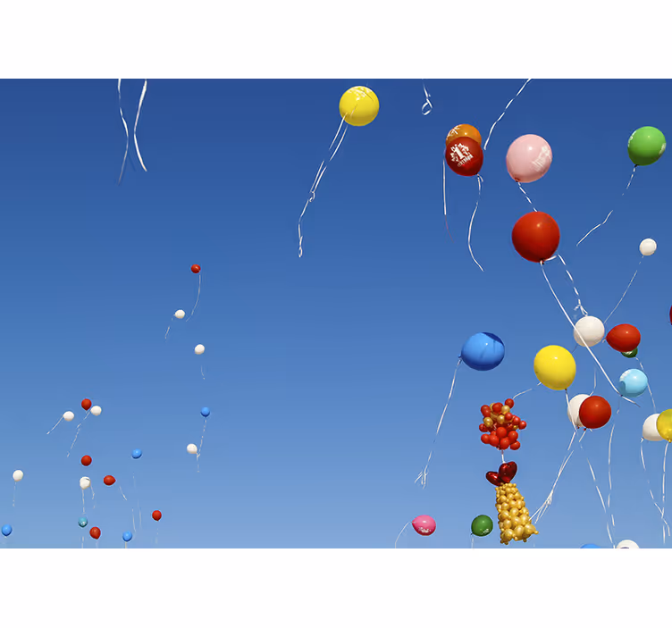 Bright balloons in the sky Kids wall Murals - TenStickers