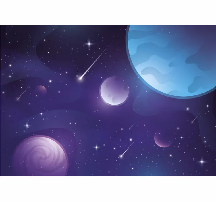 Mysterious space with falling stars wall Murals - TenStickers