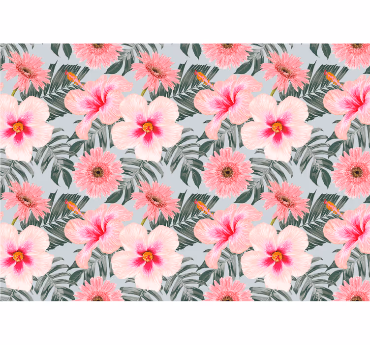 Colourful pastel painting flower wall mural - TenStickers