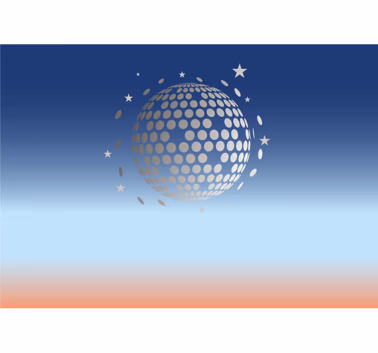 Gradient colorful disco ball  Wall Murals - TenStickers