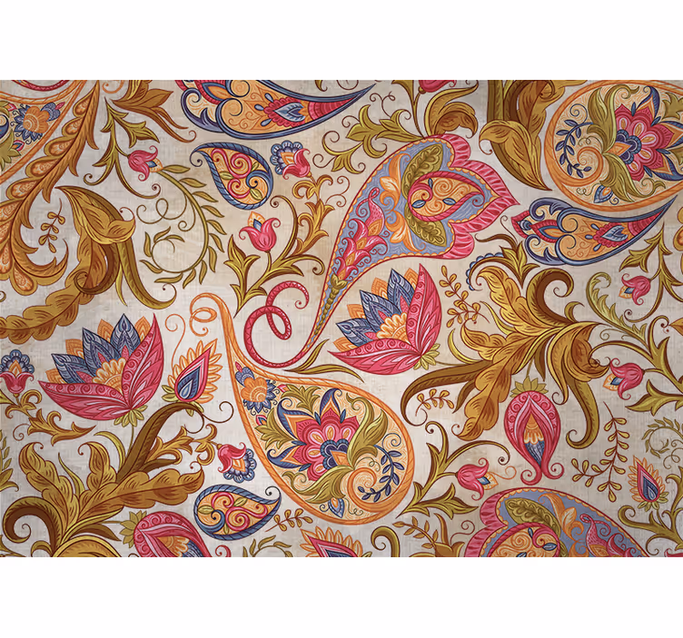 Ornamental pattern with flower wall mural - TenStickers