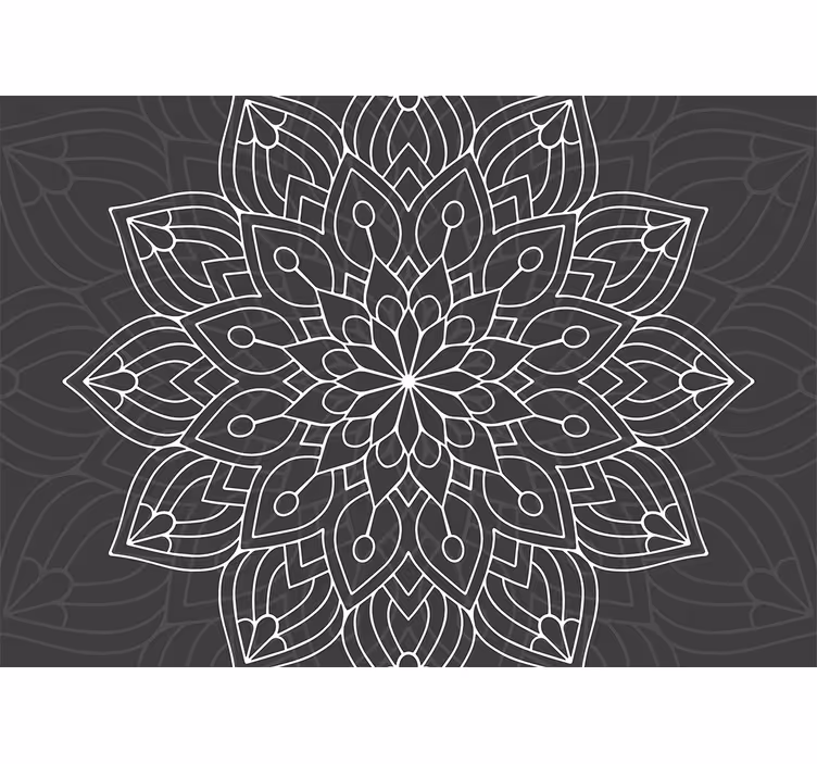 Unique thin lined pattern Mandala Wall Mural - TenStickers