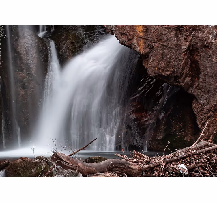 Wall mural waterfall grand cascading waterfall view - TenStickers