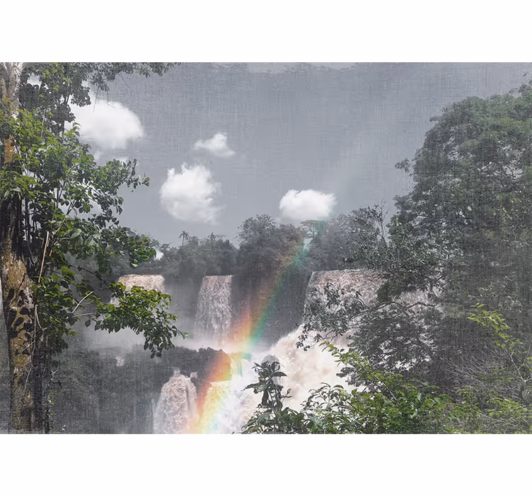 Wall mural waterfall rainforest waterfall scene - TenStickers