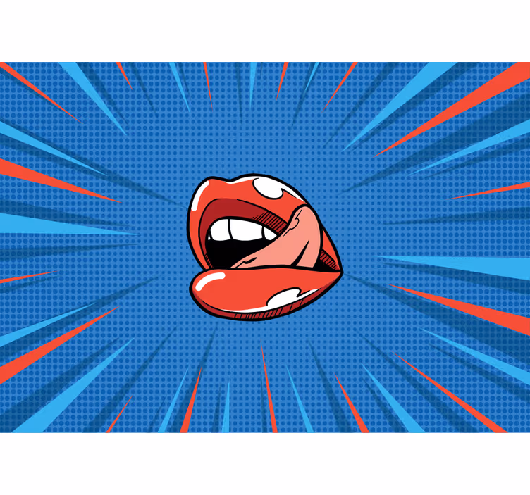 Retro lip pop art vintage wall mural - TenStickers
