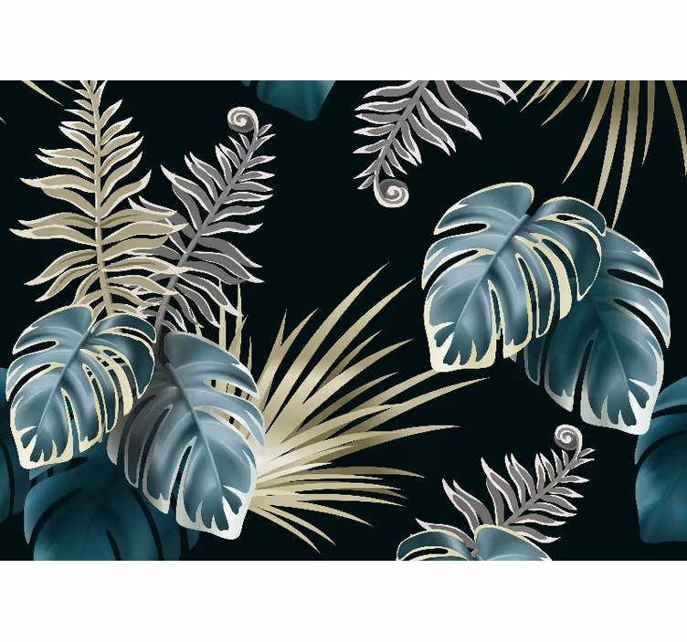 Original Elegant Palm Leaves nature wall mural - TenStickers