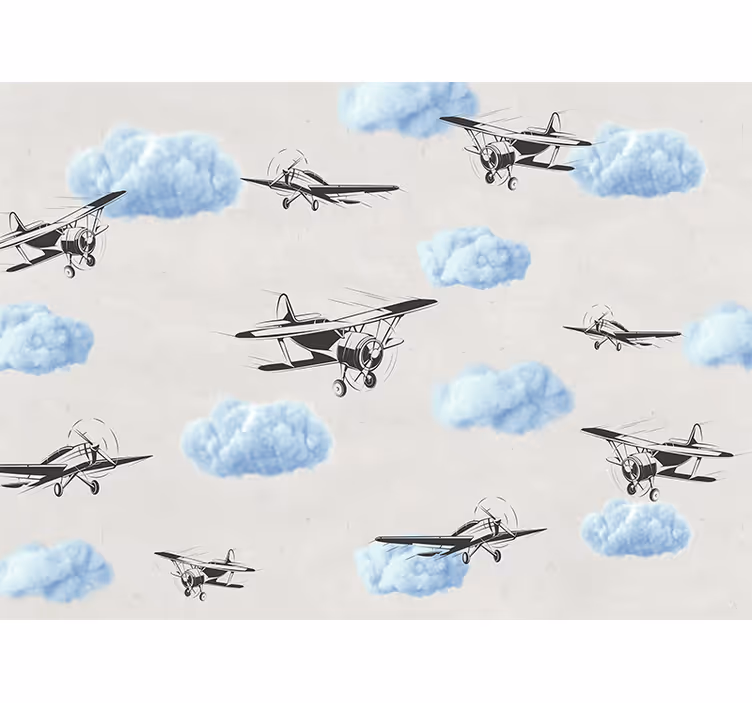 Airplanes in the sky wall mural - TenStickers