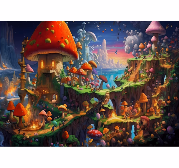 mushroom world Teenage wall murals - TenStickers