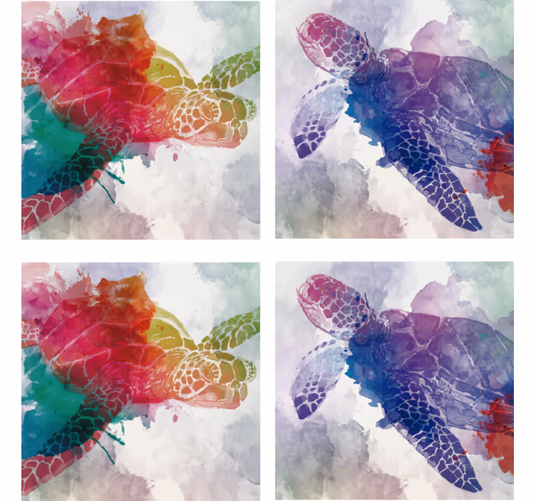 Colorful Turtle Splash beer mats - TenStickers