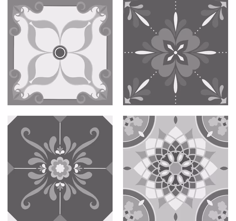 Texture coasters intricate grey pattern - TenStickers