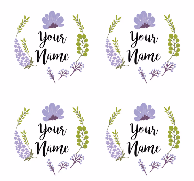 Personalisable coasters with floral design - TenStickers