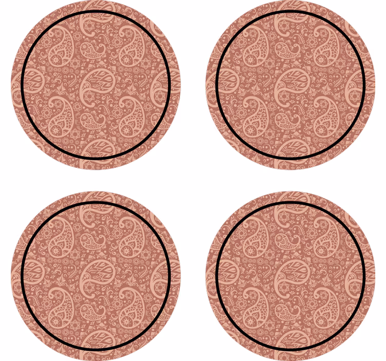 Texture coasters with paisley floral design - TenStickers